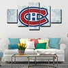5 panel canvas art  prints  Montreal Canadiens live room decor1203 (2)
