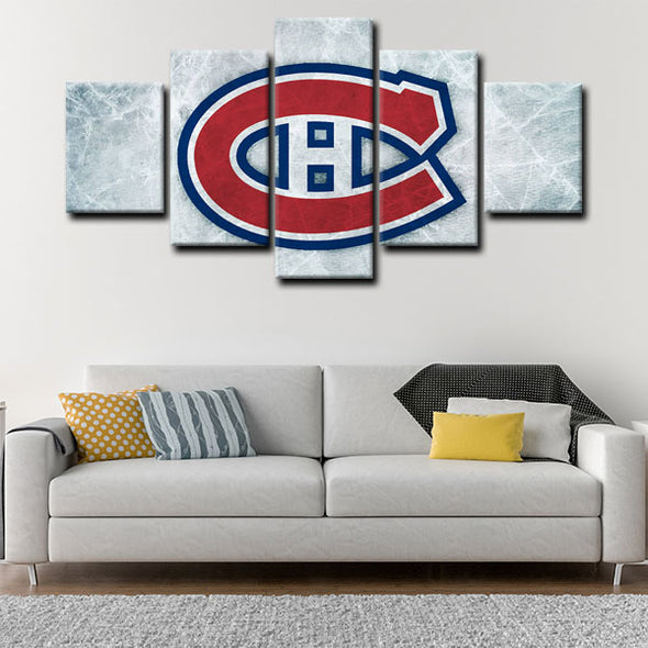 5 panel canvas art  prints  Montreal Canadiens live room decor1203 (3)