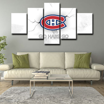  5 panel canvas art  prints  Montreal Canadiens live room decor1213 (1)