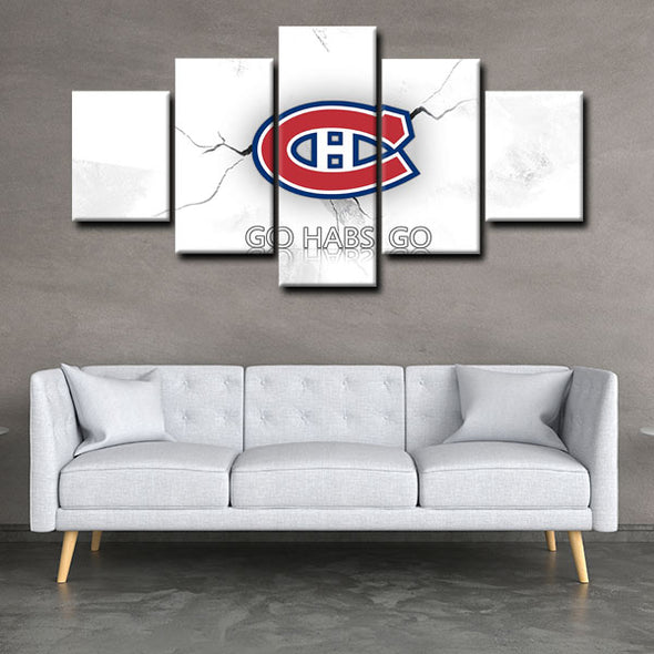  5 panel canvas art  prints  Montreal Canadiens live room decor1213 (4)