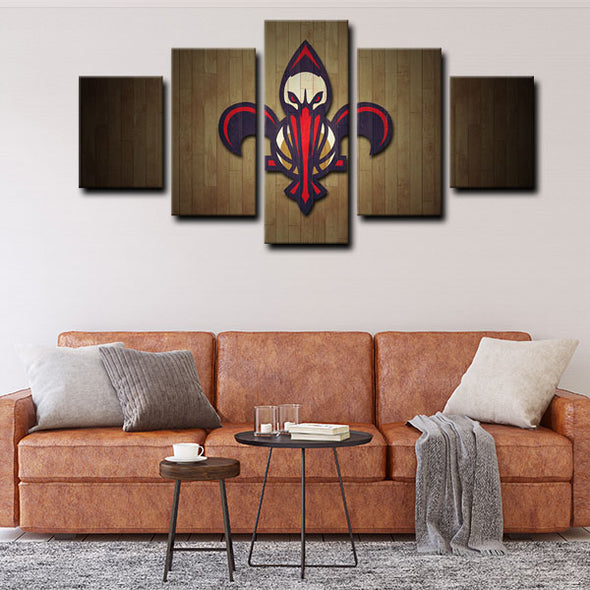 5 panel canvas art  prints  New Orleans Pelicans live room decor1203 (1)