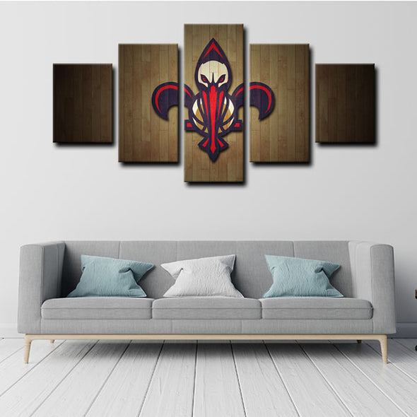 5 panel canvas art  prints  New Orleans Pelicans live room decor1203 (2)