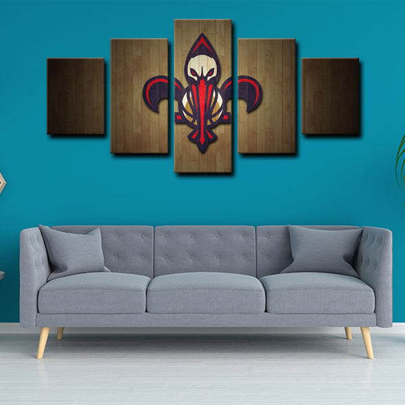 5 panel canvas art  prints  New Orleans Pelicans live room decor1203 (3)
