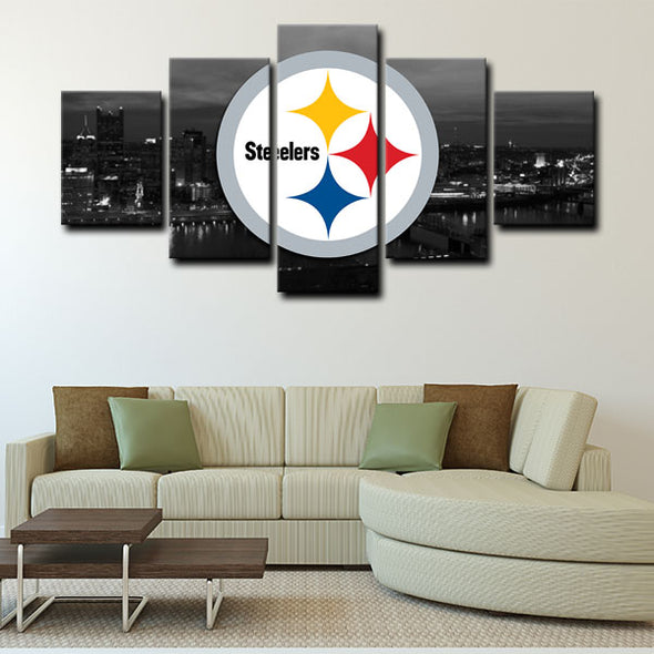 5 panel canvas art  prints  Pittsburgh Steelers live room decor1213 (1)