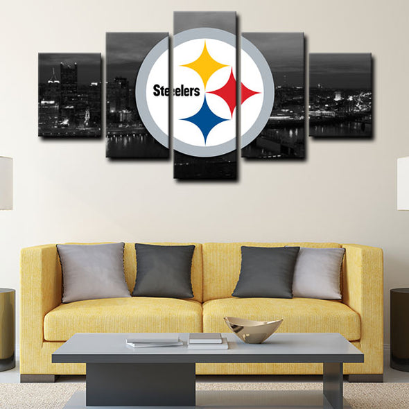 5 panel canvas art  prints  Pittsburgh Steelers live room decor1213 (3)