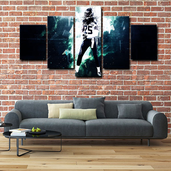 5 panel canvas art  prints  Richard Sherman live room decor 1227(3)
