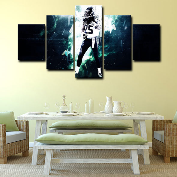 5 panel canvas art  prints  Richard Sherman live room decor 1227(4)