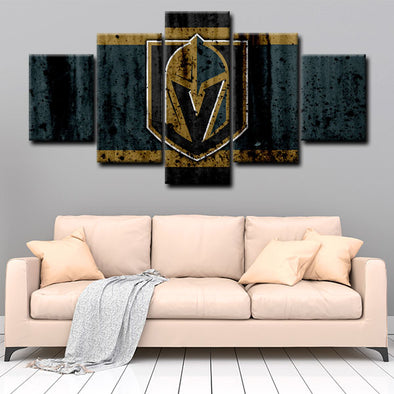 5 panel canvas art  prints  Vegas Golden Knights live room decor1214 (1)