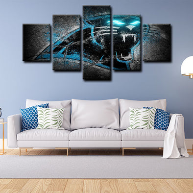 5 panel canvas art  prints  arolina Panthers live room decor1217 (1)