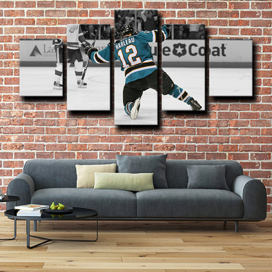 5 panel canvas custom prints San Jose Sharks Marleau home decor-1202 (1)