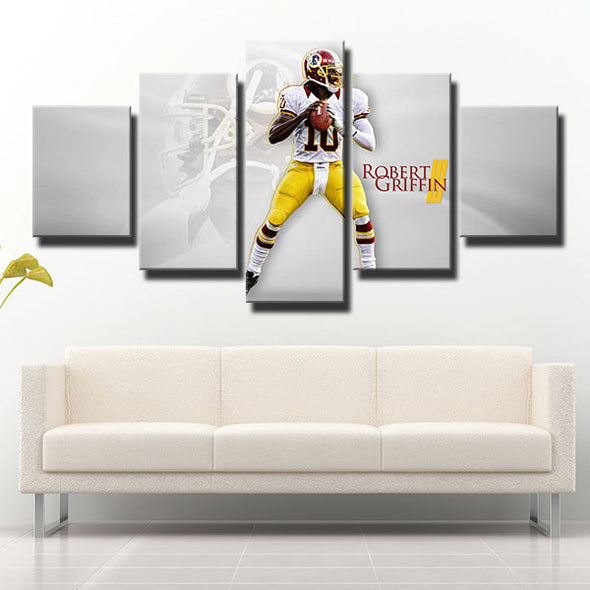 5 panel canvas frame art prints Redskins RG3 live room decor-1224 (1)