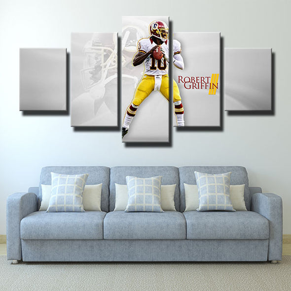 5 panel canvas frame art prints Redskins RG3 live room decor-1224 (2)
