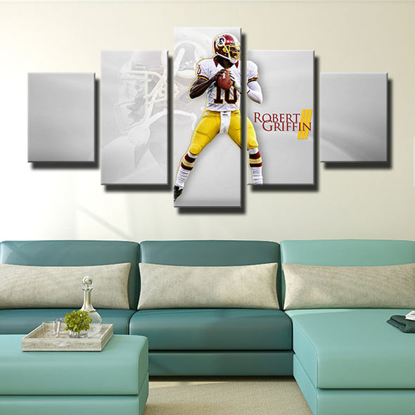 5 panel canvas frame art prints Redskins RG3 live room decor-1224 (3)
