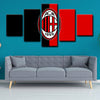 5 panel canvas framed prints AC Milan home decor1202 (4)