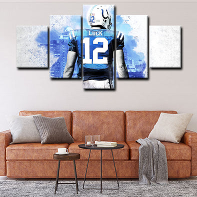 5 panel canvas framed prints Andrew Luck home decor1202 (1)