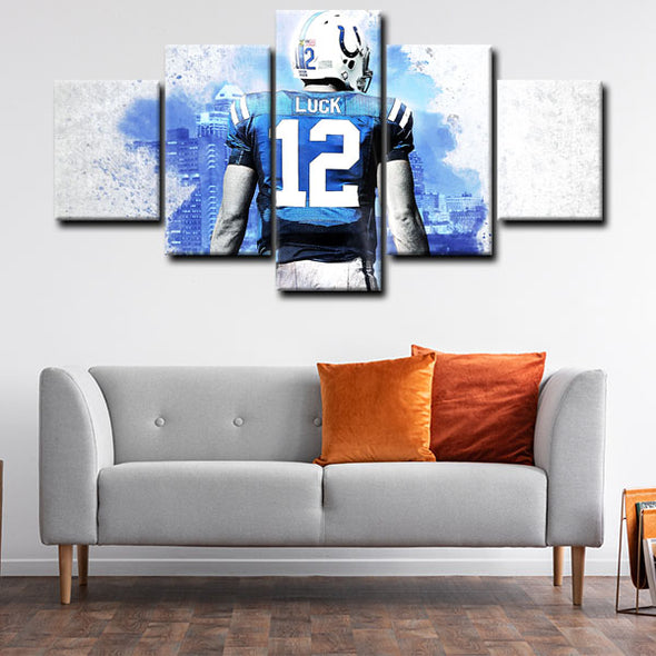5 panel canvas framed prints Andrew Luck home decor1202 (4)