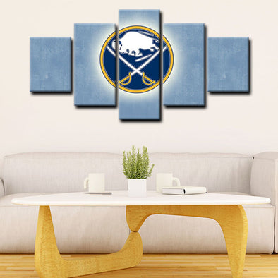 5 panel canvas framed prints Buffalo Sabres home decor1202 (1)