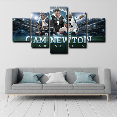 5 panel canvas framed prints Carolina Panthers home decor1226 (1)