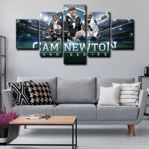 5 panel canvas framed prints Carolina Panthers home decor1226 (4)