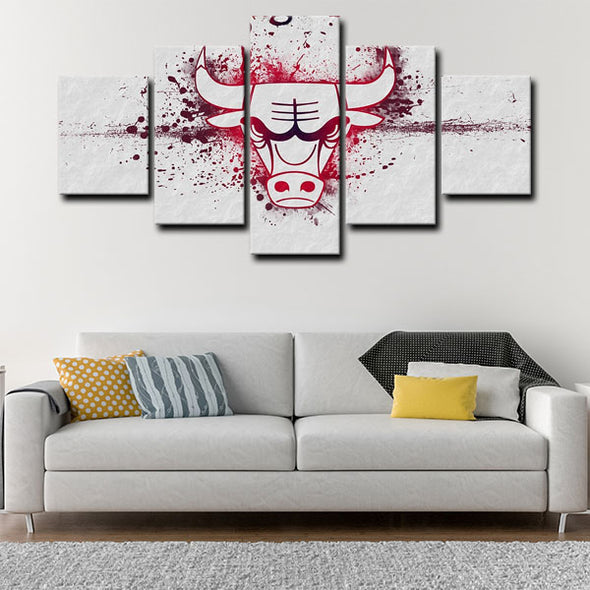 5 panel canvas framed prints Chicago Bulls home decor1210 (3)