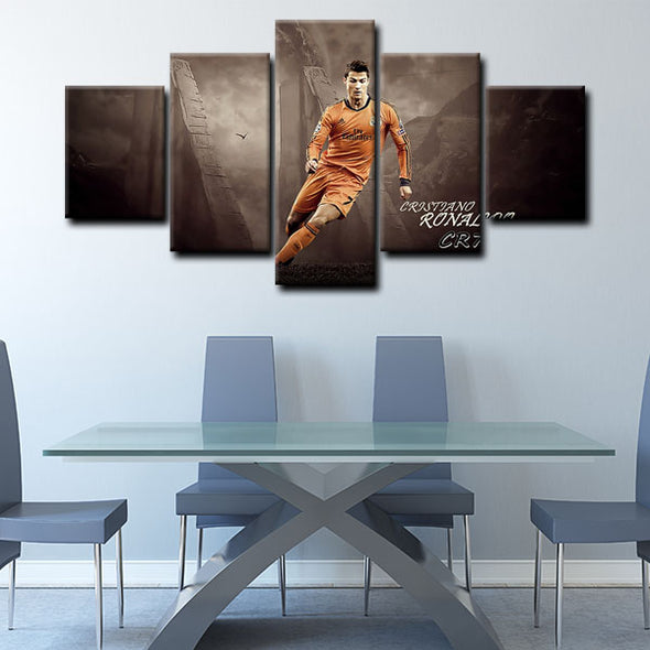 5 panel canvas framed prints Cristiano Ronaldo home decor1202 (3)