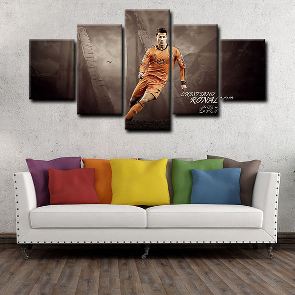 5 panel canvas framed prints Cristiano Ronaldo home decor1202 (4)