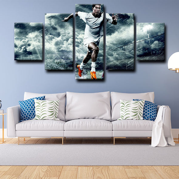 5 panel canvas framed prints Cristiano Ronaldo home decor1228 (2)