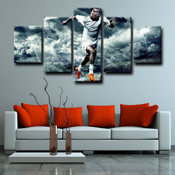 5 panel canvas framed prints Cristiano Ronaldo home decor1228 (4)