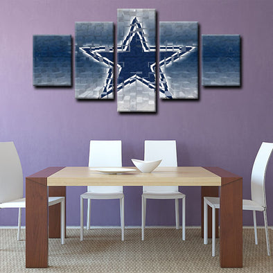 5 panel canvas framed prints Dallas Stars home decor1209 (1)