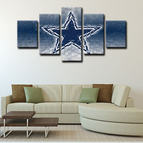 5 panel canvas framed prints Dallas Stars home decor1209 (2)