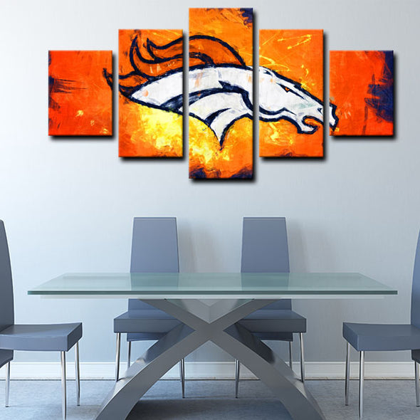  5 panel canvas framed prints Denver Broncos home decor1202 (3)