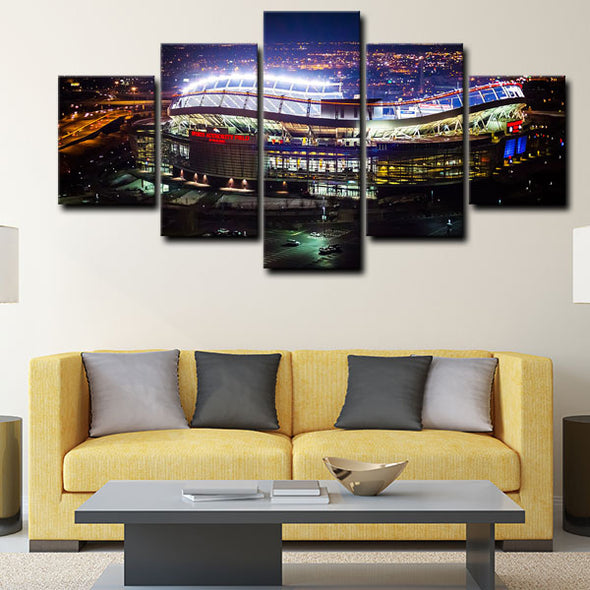 5 panel canvas framed prints Denver Broncos home decor1252 2)