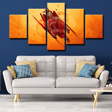 5 panel canvas framed prints Derrick Rose home decor1202 (1)