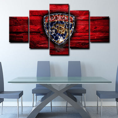 5 panel canvas framed prints Florida Panthers home decor1202 (1)
