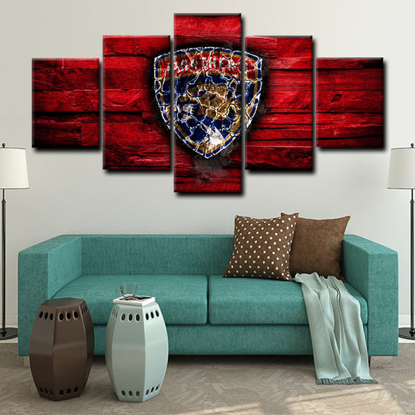 5 panel canvas framed prints Florida Panthers home decor1202 (2)