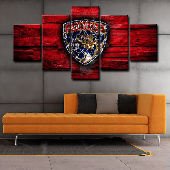 5 panel canvas framed prints Florida Panthers home decor1202 (4)