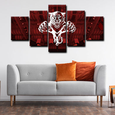 5 panel canvas framed prints Florida Panthers home decor1212 (1)