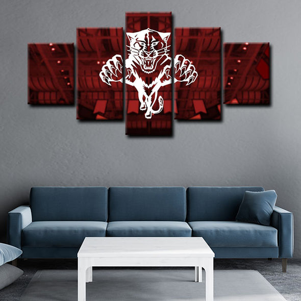 5 panel canvas framed prints Florida Panthers home decor1212 (3)