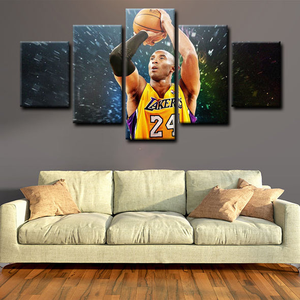 5 panel canvas framed prints Kobe Bryant home decor1202 (2)