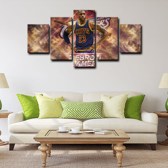 5 panel canvas framed prints LeBron James home decor1215 (2)