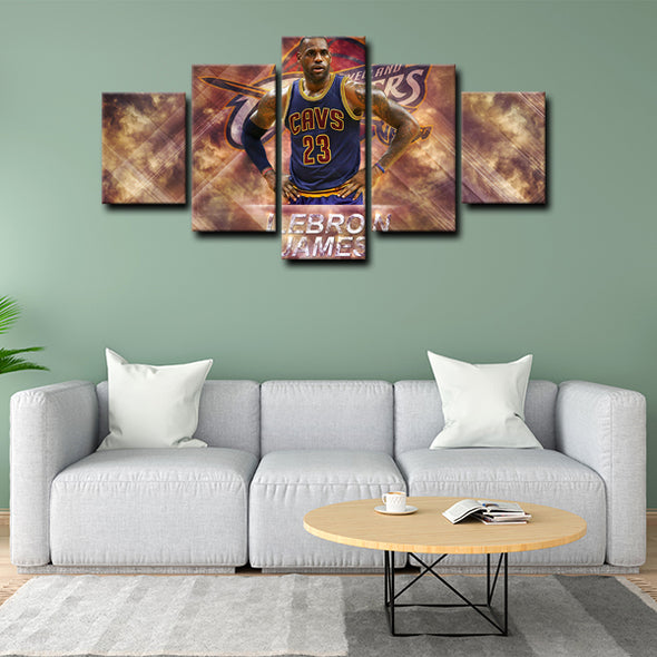 5 panel canvas framed prints LeBron James home decor1215 (3)