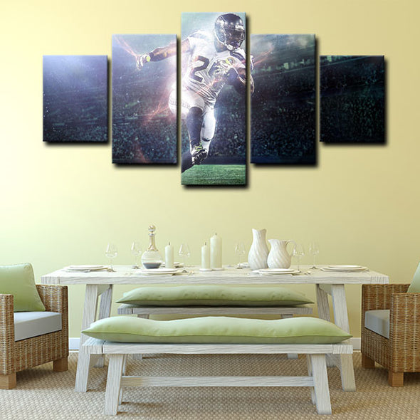 5 panel canvas framed prints Marshawn Lynch home decor1214 (1)