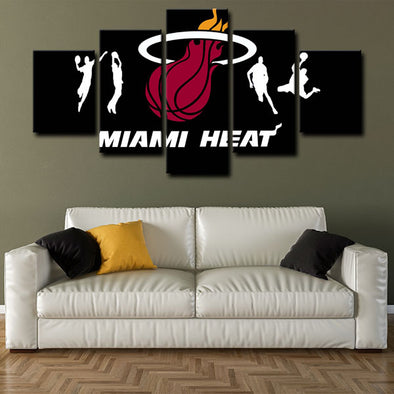 5 panel canvas framed prints Miami Heat  home decor1202 (1)