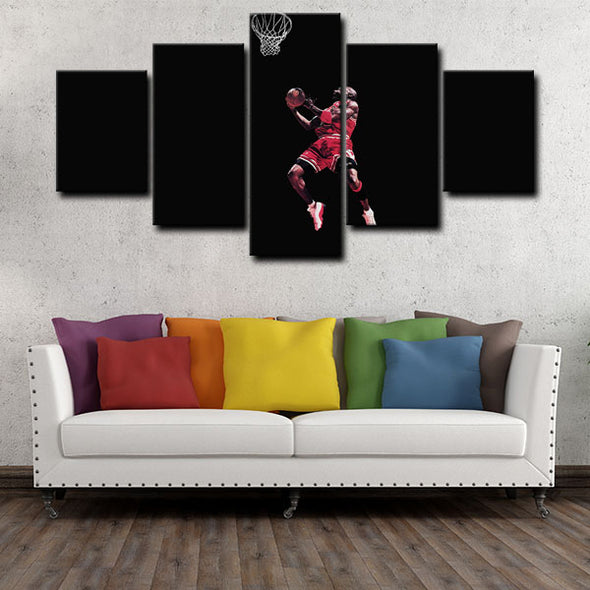 5 panel canvas framed prints Michael Jordan home decor1202 (2)