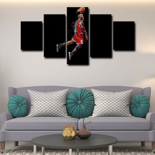 5 panel canvas framed prints Michael Jordan home decor1221 (4)
