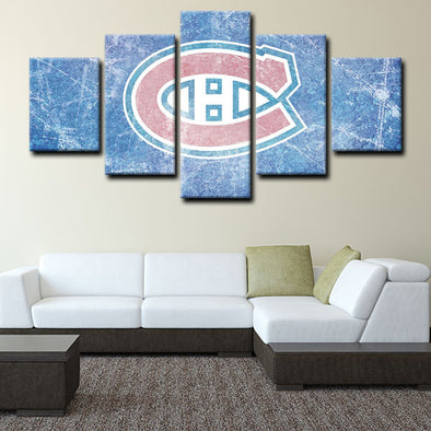 5 panel canvas framed prints Montreal Canadiens home decor1202 (1)