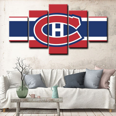 5 panel canvas framed prints Montreal Canadiens home decor1212 (1)