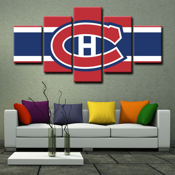 5 panel canvas framed prints Montreal Canadiens home decor1212 (2)
