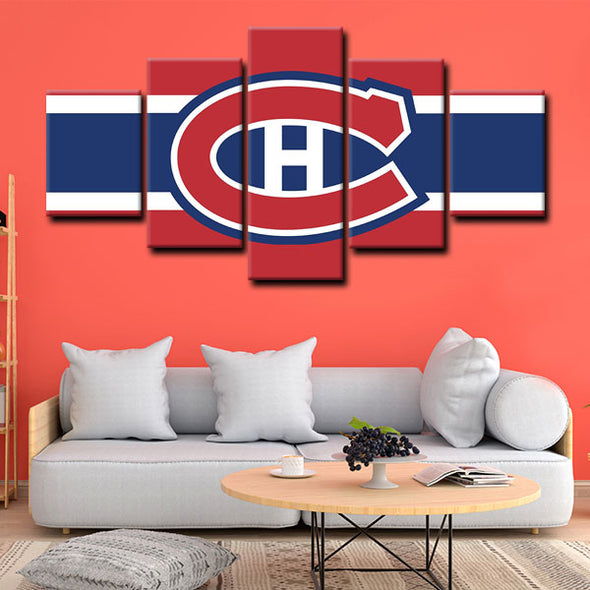 5 panel canvas framed prints Montreal Canadiens home decor1212 (4)