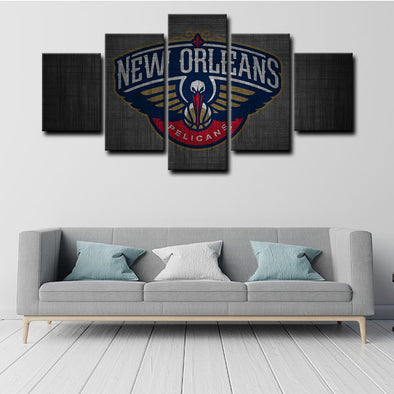 5 panel canvas framed prints New Orleans Pelicans home decor1202 (1)